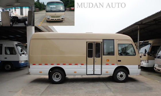 China Hydraulic Brake Transport Minivan Diesel Coaster Vehicle With 65L Fuel Tank supplier
