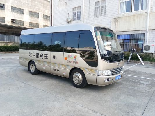 China Length 6M Isuzu Aluminum Coaster Minibus Diesel Engine Extral Rear Open Door supplier