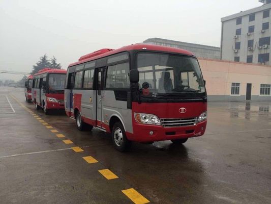 China Durable Red Star Travel Buses With 31 Seats Capacity Small Passenger Bus For Company supplier