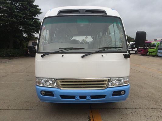 China Environmental Low Fuel Coaster Minibus New Luxury Tour Shuttle Bus With Gasoline Engine supplier